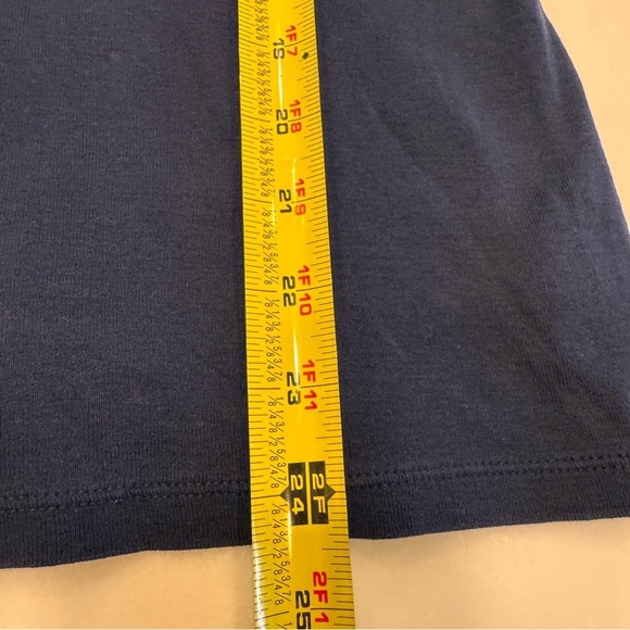 Lauren Ralph Lauren navy blue w/Ruffled V-Neck with white accents Size large - Picture 6 of 7